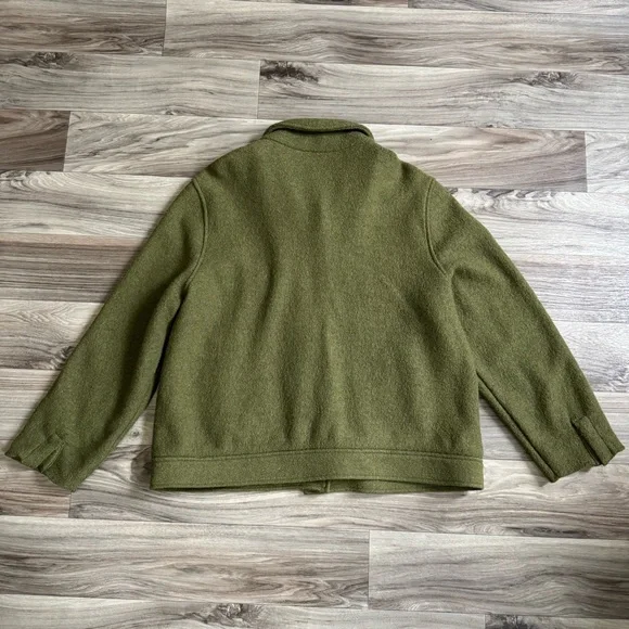 Joie Olive Green Wool Blend Boiled Wool Shacket Jacket Size XL - Picture 7 of 7